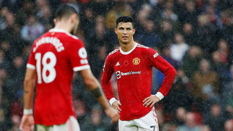 Ronaldo watched on as United were outclassed by rivals Manchester City on Saturday. © Reuters