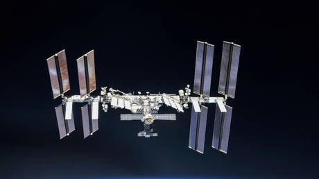 FILE PHOTO: The International Space Station (ISS) is seen in a photo captured by Expedition 56 crew members from a Russian Soyuz spacecraft after undocking, October 4, 2018.