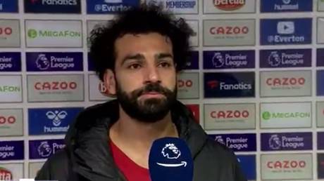 Salah was asked about this year's Ballon d'Or after starring as Liverpool beat Everton. © Twitter
