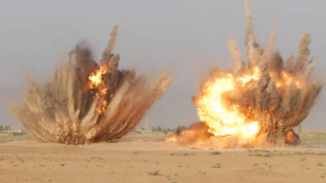 File photo: 1st Infantry Division troops detonate C-4 explosives during demolition training in Iraq, August 11, 2011.