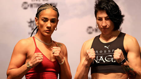 Amanda Serrano met Miriam Gutierrez met in a recent bout. © Getty Images