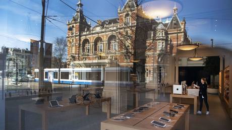 The Apple Store at Leidseplein in Amsterdam, the Netherlands.