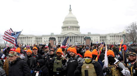 Supporters of Donald Trump gather in Washington DC on January 6, 2021
