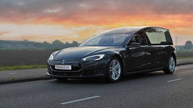 Going out in style: converted Tesla hearse makes its debut