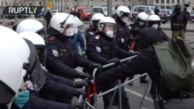 Столкновение демонстрантов с полицией в Вене (ВИДЕО)