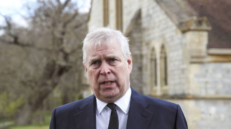 FILE PHOTO: Britain's Prince Andrew speaks during a television interview. April 11, 2021. © AP / Steve Parsons