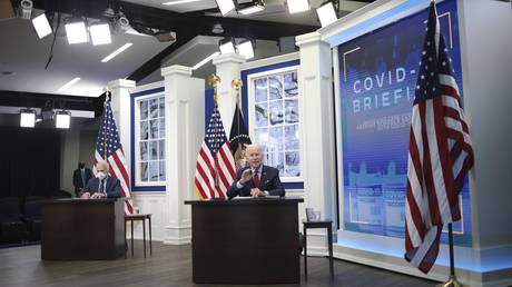 Joe Biden speaks during a meeting of the White House COVID-19 Response Team in Washington DC