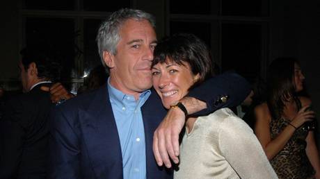 FILE PHOTO. Jeffrey Epstein and Ghislaine Maxwell attend an event in New York City in 2005. EJoe Schildhorn / Patrick McMullan via Getty Images