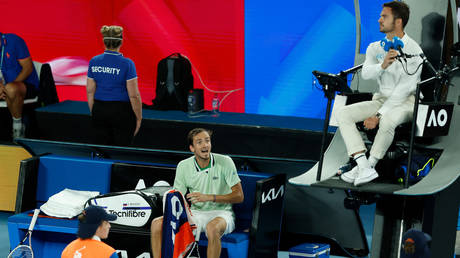 Daniil Medvedev had strong words for the match umpire in Melbourne. © Getty Images