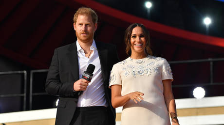 Prince Harry and Meghan Markle at Global Citizen Live on September 25, 2021 in New York City