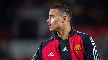 Mason Greenwood during the Premier League match between Brentford and Manchester United at Brentford Community Stadium in Brentford, England