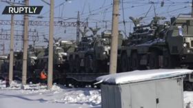 WATCH: Russian rockets roll toward Belarus