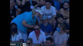 Aussie hothead leaves youngster in tears after ball blasts into crowd (VIDEO)