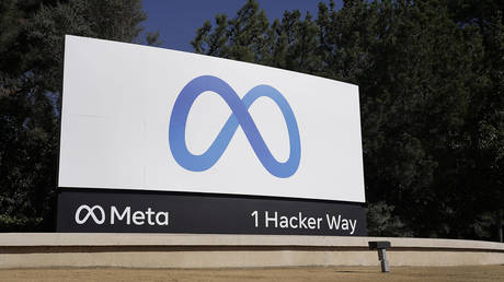 FILE PHOTO: A sign for Facebook's parent company Meta is seen at the firm's headquarters in Menlo Park, California, October 28, 2021.