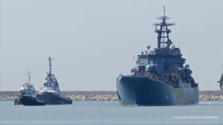 Russian Navy ships dock in Syria (VIDEO)