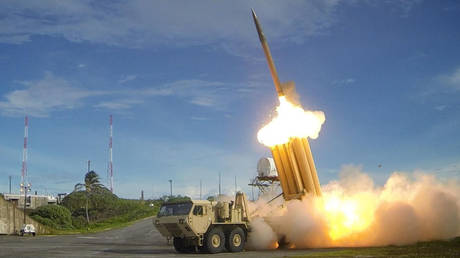 FILE PHOTO. A Terminal High Altitude Area Defense (THAAD) interceptor is launched during a test.