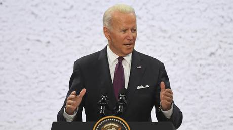 FILE PHOTO: US President Joe Biden speaks during the final news conference following the G20 Leaders' Summit in Rome, Italy.
