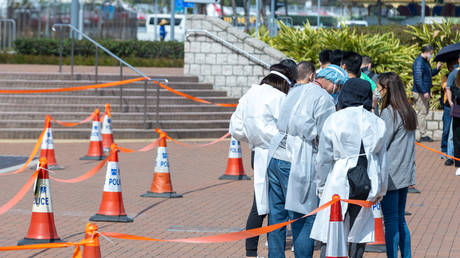 Covid-19 Omicron outbreak testing in Hong Kong, China, (FILE PHOTO) © Photo by Simon Jankowski/NurPhoto via Getty Images