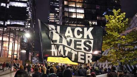 Black Lives Matter protesters march in Seattle, Nov. 4, 2020