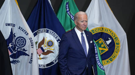 FILE PHOTO: President Joe Biden visits the Office of the Director of National Intelligence in McLean, Va., July 27, 2021