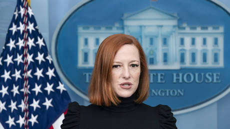 FILE PHOTO: White House press secretary Jen Psaki © AP Photo/Alex Brandon)
