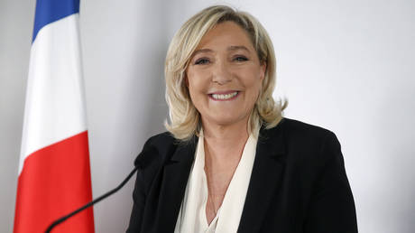 FILE PHOTO. France's far-right party Rassemblement National (RN) candidate for the 2022 French presidential election Marine Le Pen. © Getty Images / Chesnot
