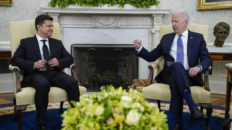 President Joe Biden meets with Ukrainian President Volodymyr Zelensky in the Oval Office of the White House, Sept. 1, 2021