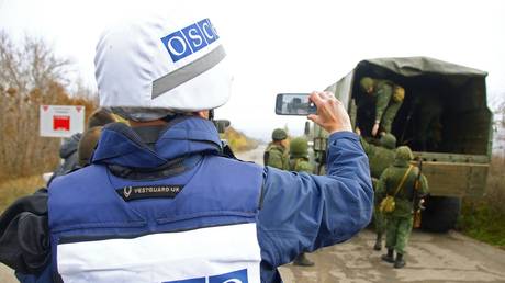 FILE PHOTO: An OSCE monitor in eastern Ukraine, 2019. © Sputnik