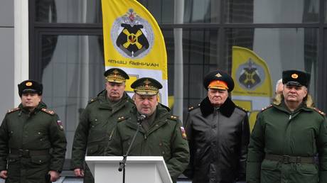 FILE PHOTO: Commander of the Russian radiological, chemical and biological defense force, Lieutenant General Igor Kirillov, speaks in Moscow, Russia, on February 23, 2022.