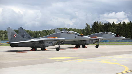 FILE PHOTO. Two MiG-29 aircraft of Polish Air Force.