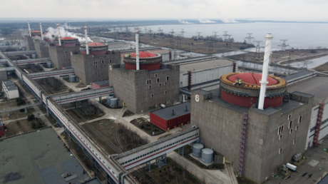 Zaporozhskaya nuclear power plant pictured on March 8, 2022.