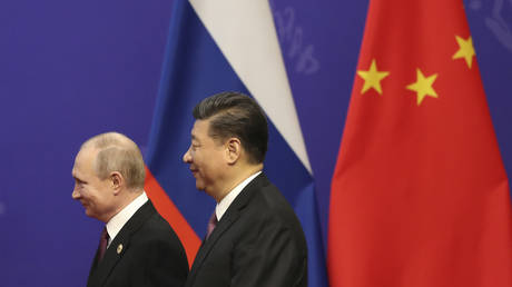 Russian President Vladimir Putin and Chinese President Xi Jinping on April 26, 2019 in Beijing, China