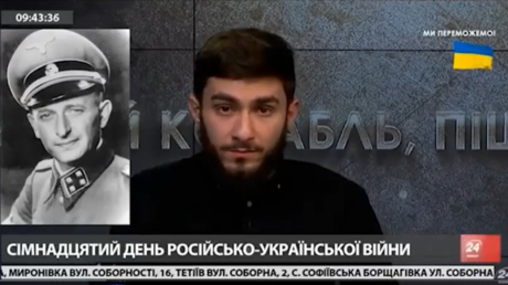 Channel 24 presenter Fakhrudin Sharafmal cites Nazi official Eichmann, March 14, 2022