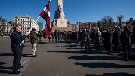 March to commemorate the Latvian veterans of Waffen SS units in Riga. © Sputnik / Sergey Melkonov