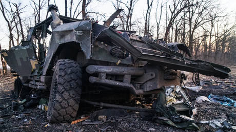 Destroyed military hardware of the Ukrainian Armed Forces. © Sputnik / Mihail Andronik