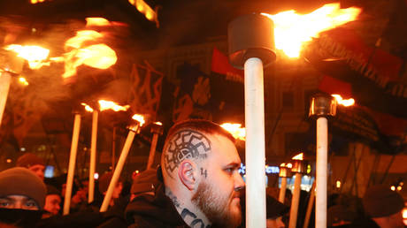 FILE PHOTO. Far-right groups march in Kiev, Ukraine to commemorate Nazi collaborator Stepan Bandera.