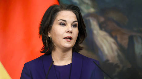 German Foreign Minister Annalena Baerbock. © Russian Foreign Ministry Press Service via AP