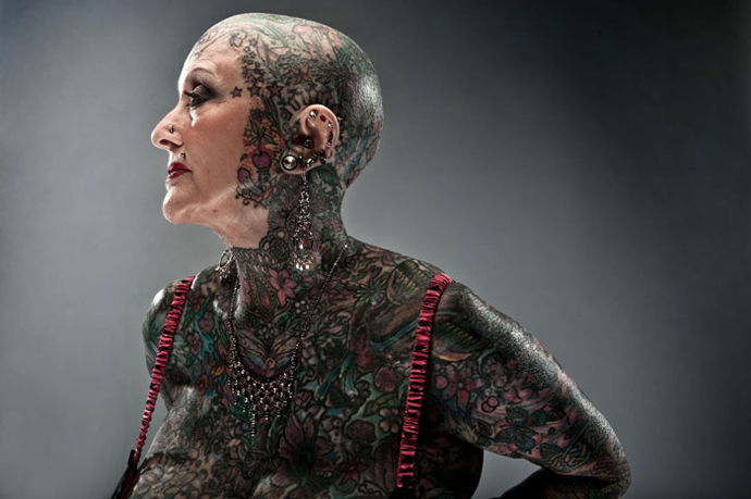 Isobel Varley â Most Tattoed Senior Citizen. (Image from ugly.org)