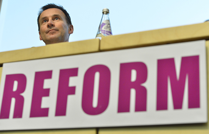 Britain's Secretary of State for Health, Jeremy Hunt, in London February 12, 2013. (Reuters / Toby Melville)