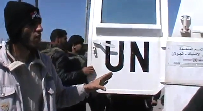An image grab taken from a video uploaded on YouTube on March 6, 2013 by user@syriahro