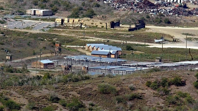 General view shows Camp X-Ray at Guant·namo Bay, Cuba. (AFP Photo / Adalberto Roque)