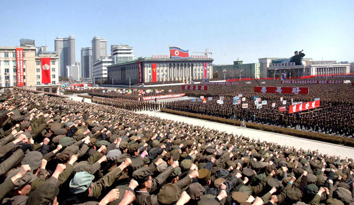 North Koreans including soldiers attend a rally in support of North Korean leader Kim Jong-un's order to put its missile units on standby in preparation for a possible war against the U.S. and South Korea, in Pyongyang March 29, 2013 (Reuters / KCNA)