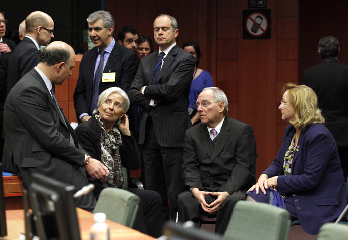 A Eurogroup meeting at the European Council building in Brussels, March 24, 2013. (Reuters / Sebastien Pirlet)