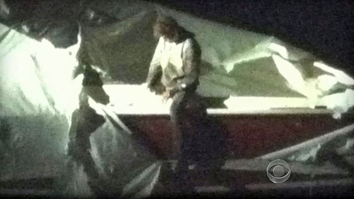 This image obtained April 19, 2013 courtesy CBS News shows Dzhokhar Tsarnaev, a suspect in the Boston Marathon bombing who was captured Friday night, April 19, 2013.(AFP Photo / CBS News)