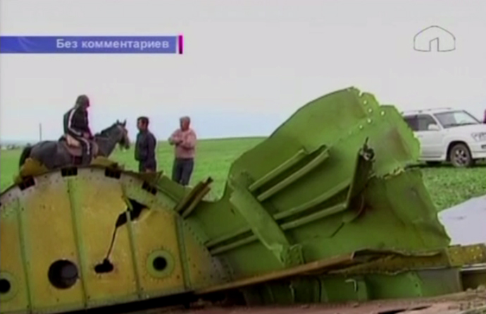 Video still of Kyrgyzstan's KTRK footage shows the US military cargo plane wreck. The KC-135 has crashed at the Kazakhstan-Kyrgyzstan border after taking off from the American base in Manas.