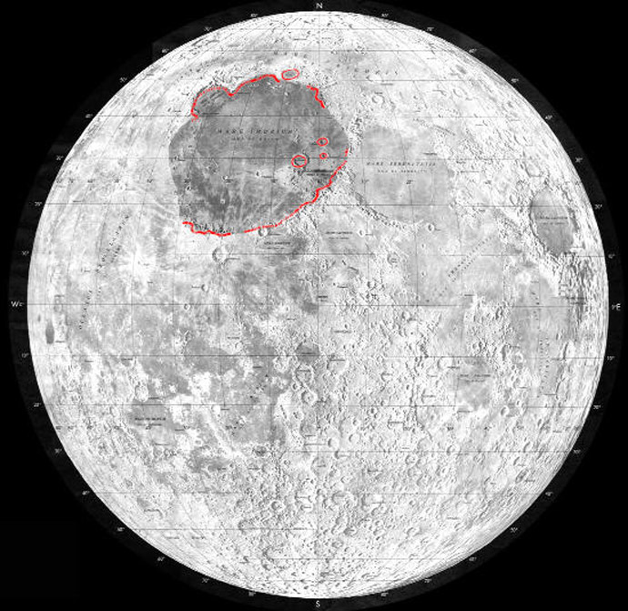 The moon's 'Mare Imbrium'. Image from Wikipedia
