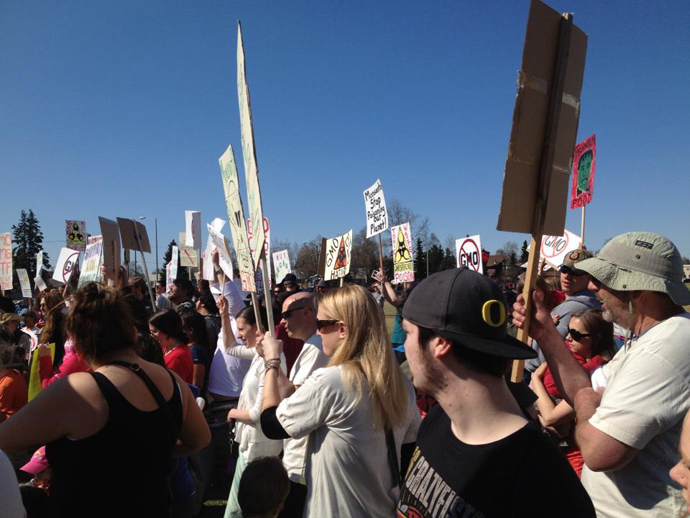 The March Against Monsanto, Anchorage, Alaska. (Image from facebook.com / photo by Betty Nuggs)