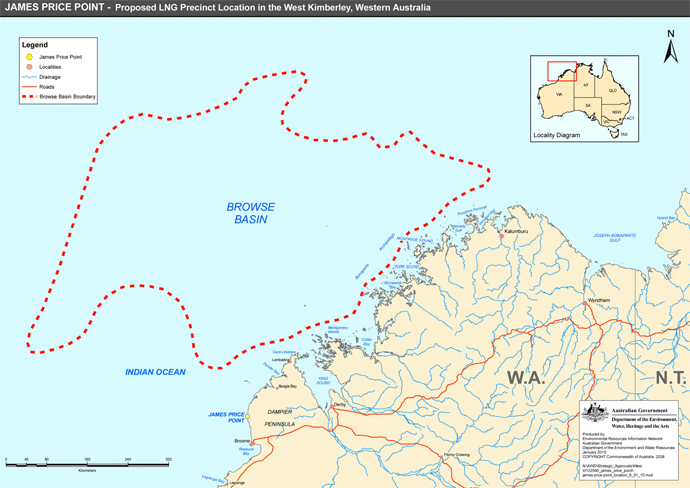 The Browse Basin where Shell plans to expand their LNG discoveries
