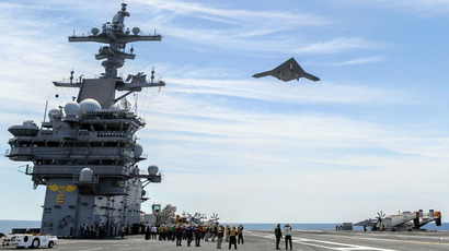 Unmanned drone makes first landing on US Navy aircraft carrier (VIDEO)
