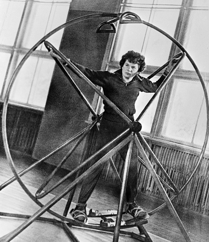 Valentina Tereshkova exercising (RIA Novosti)